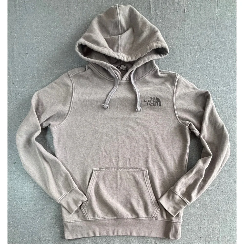 The North Face Mens Box Logo Hoodie Gray Never Stop Exploring Small S